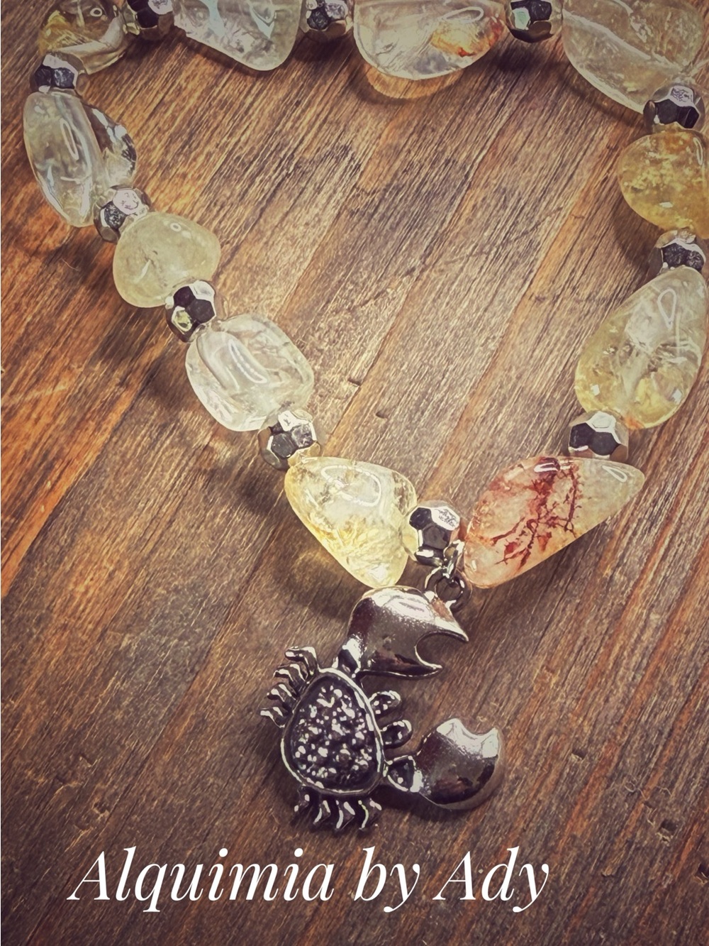 Oversized Golden Yellow citrine Stone beaded Bracelet